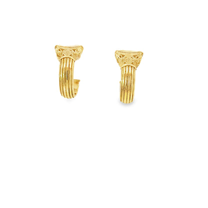 Ancient Roman Corinthian Column Hoop Earrings