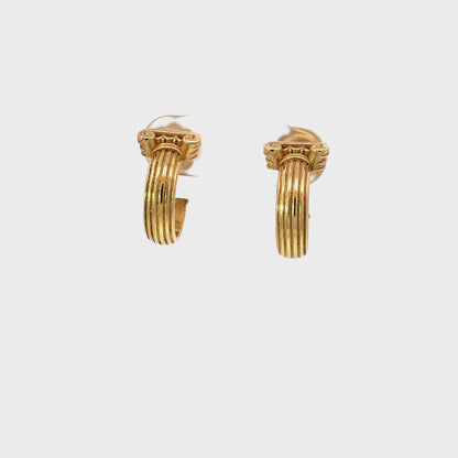 Ancient Roman Ionic Column Hoop Earrings